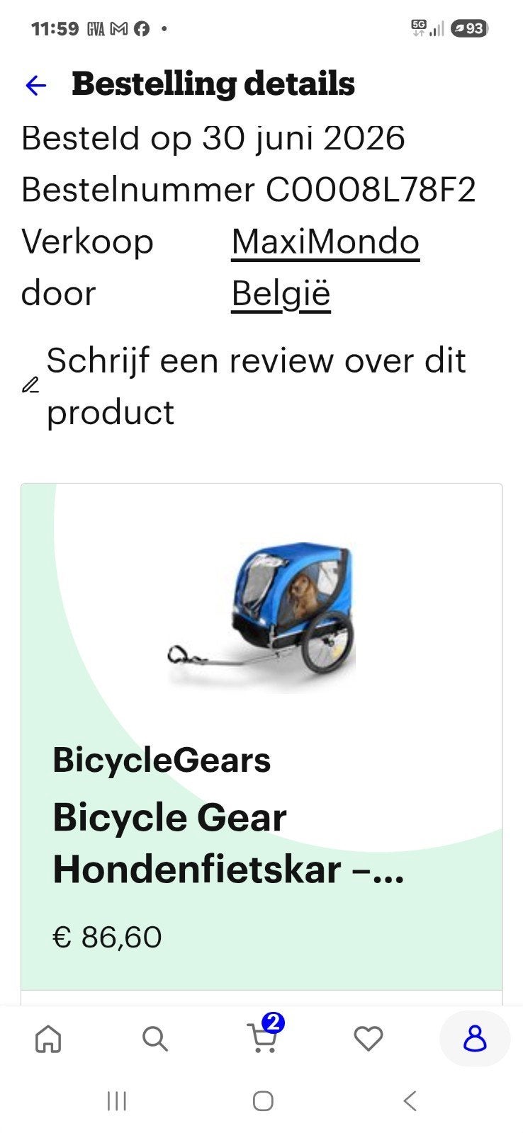 Nieuwe hondenfiets kar nog in gesloten verpakking, Tickets en Kaartjes