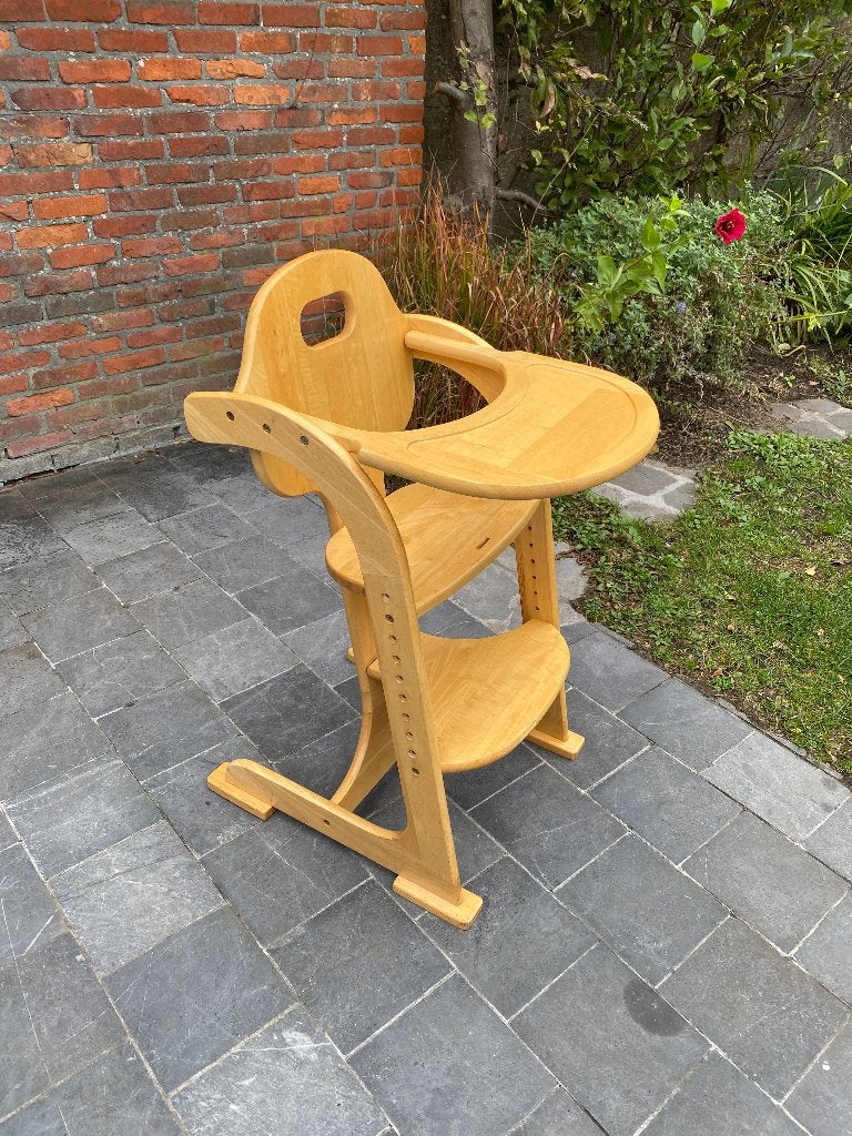 Stevige houten meegroeistoel, Kinderen en Baby's, Ophalen, Gebruikt, Meegroeistoel, Afneembaar eetblad
