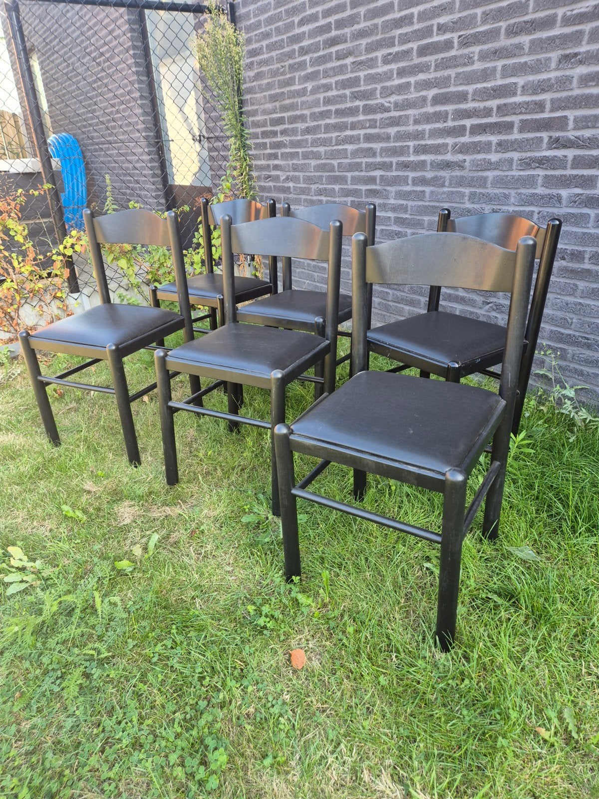 vintage stoelen, Enlèvement, Bois, Noir, Cinq, Six Chaises ou plus