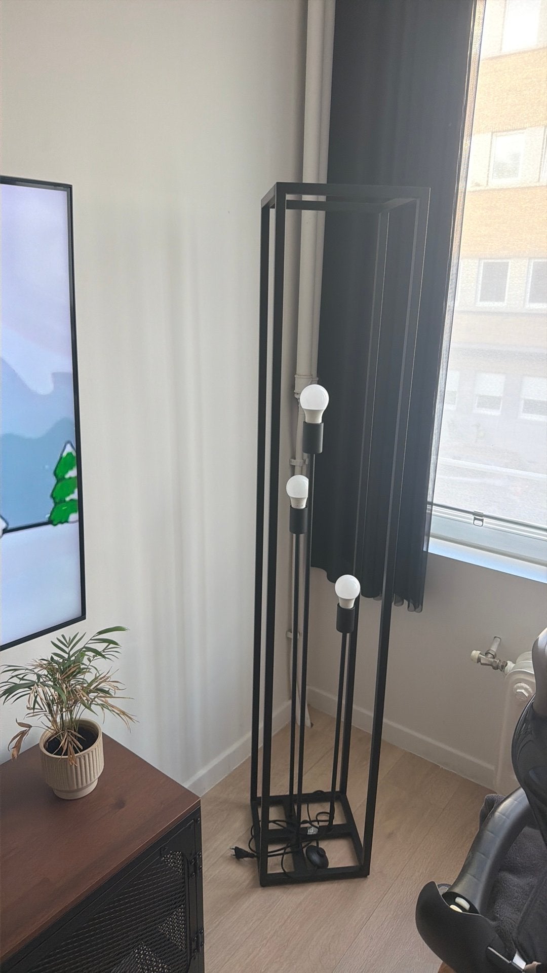 Zwarte lamp, Huis en Inrichting, Lampen | Vloerlampen, Ophalen, Zo goed als nieuw