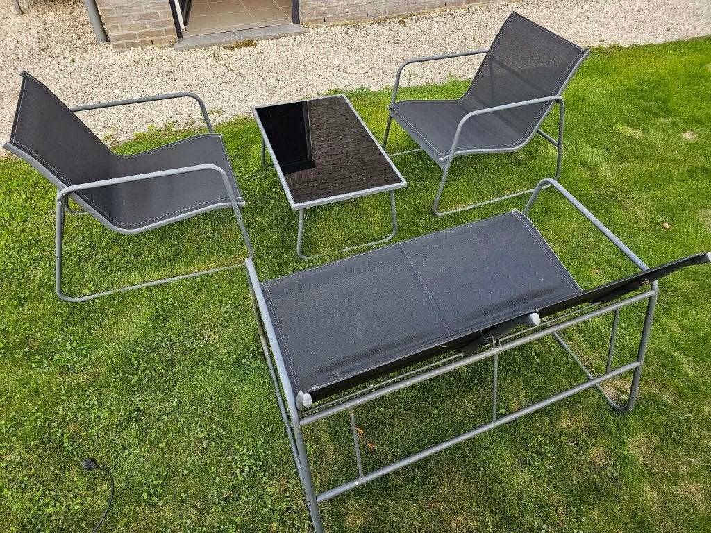 Complete 4-delige loungeset voor tuin of terras, Jardin & Terrasse, Enlèvement, Utilisé, 4 places, Sets de jardin