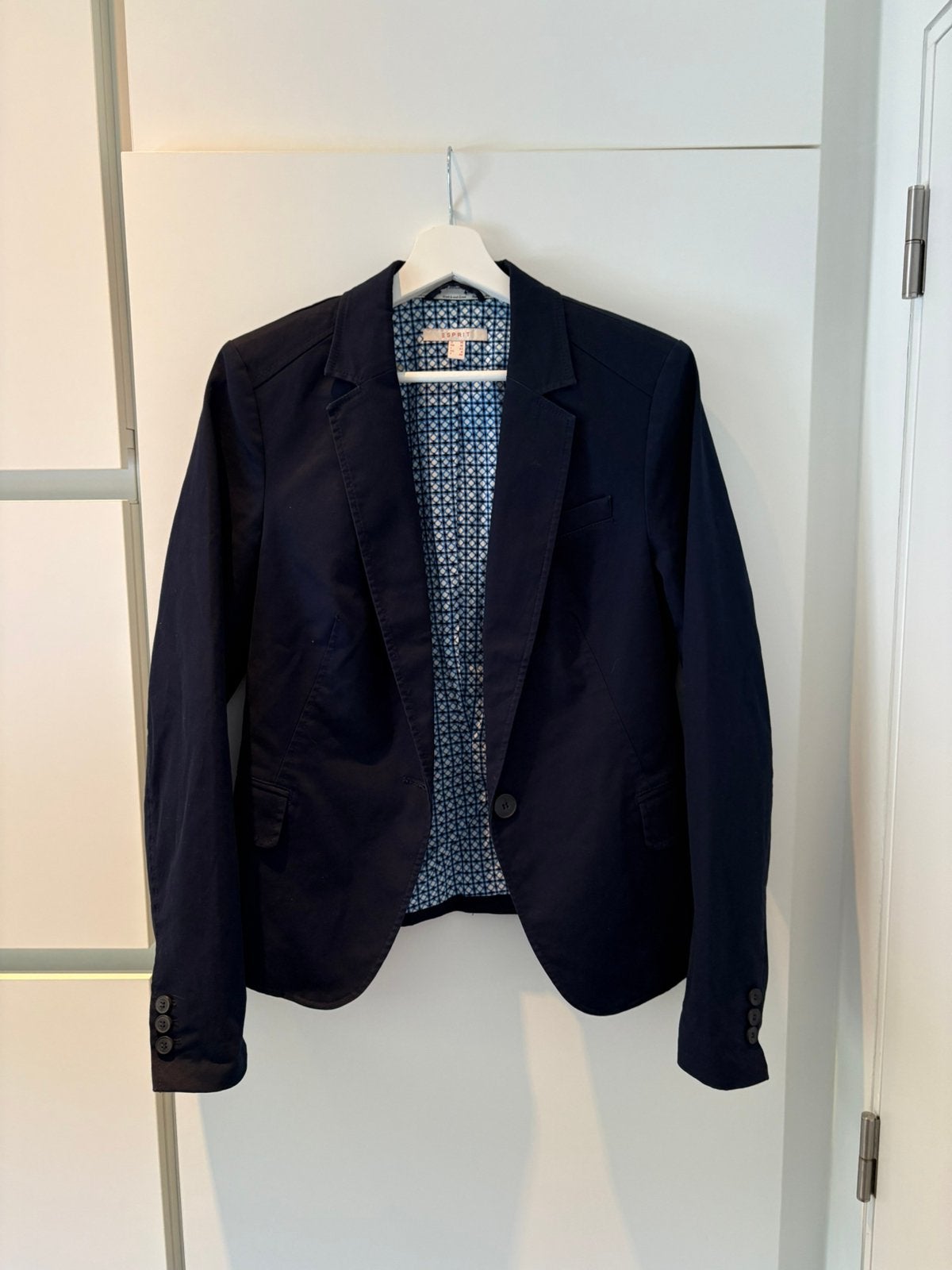 Blazer Esprit bleu foncé - taille 38 - 100% coton, Taille 38/40 (M), Comme neuf, Enlèvement, Bleu