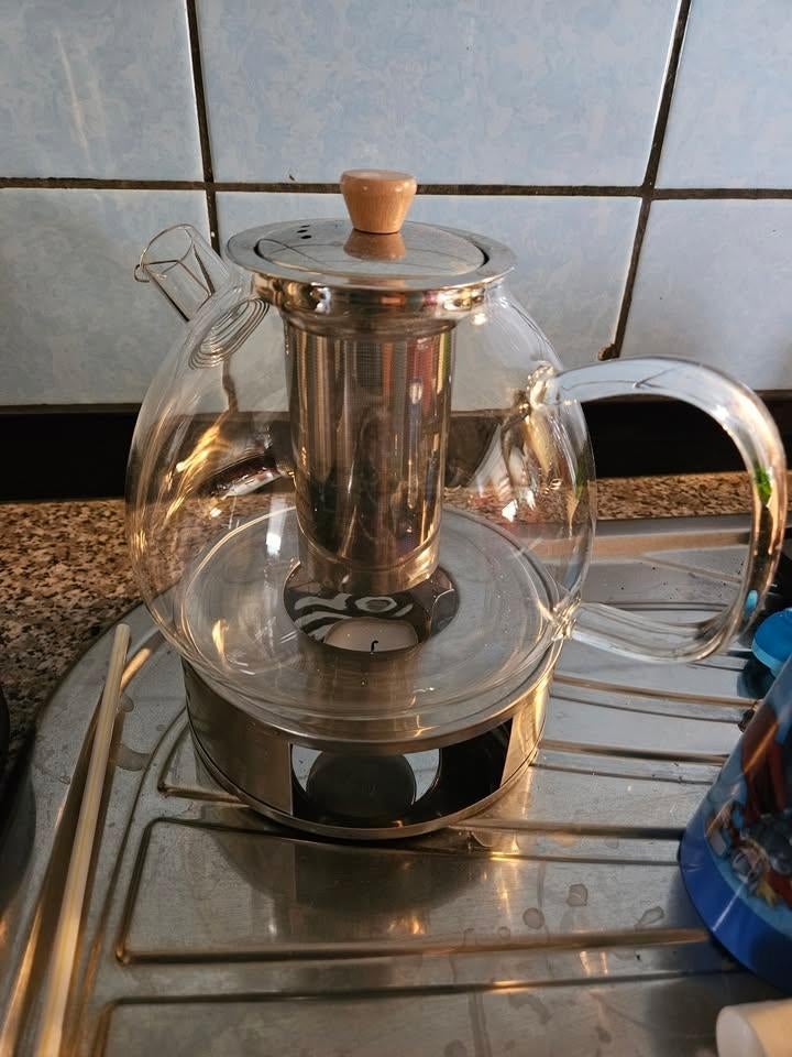 Theepot glas, Huis en Inrichting, Ophalen, Zo goed als nieuw, Glas, Glas of Glazen