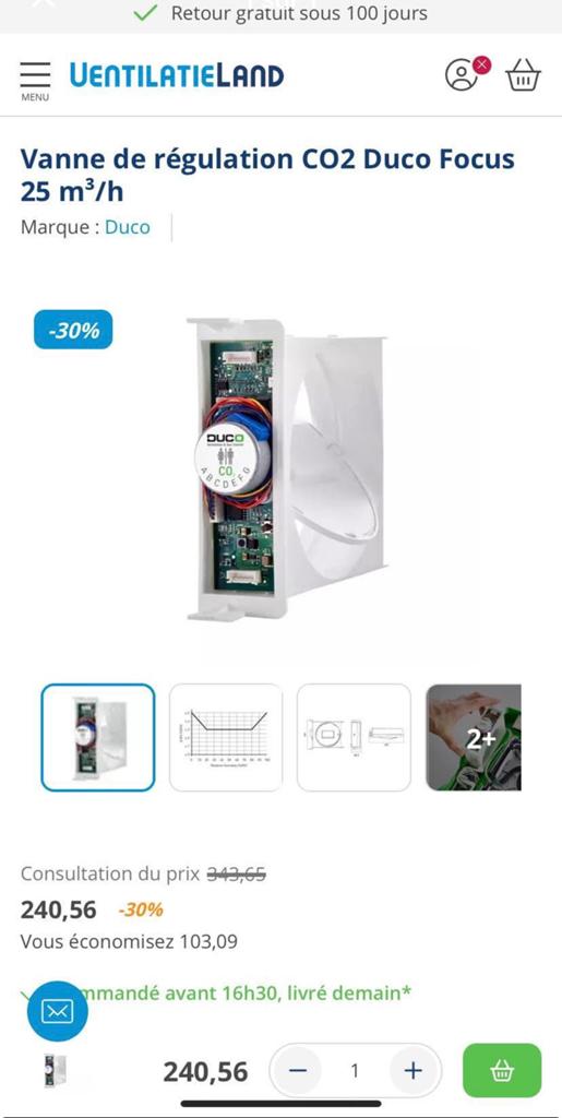 Duco, Bricolage & Construction, Ventilation & Extraction, Enlèvement ou Envoi, Comme neuf