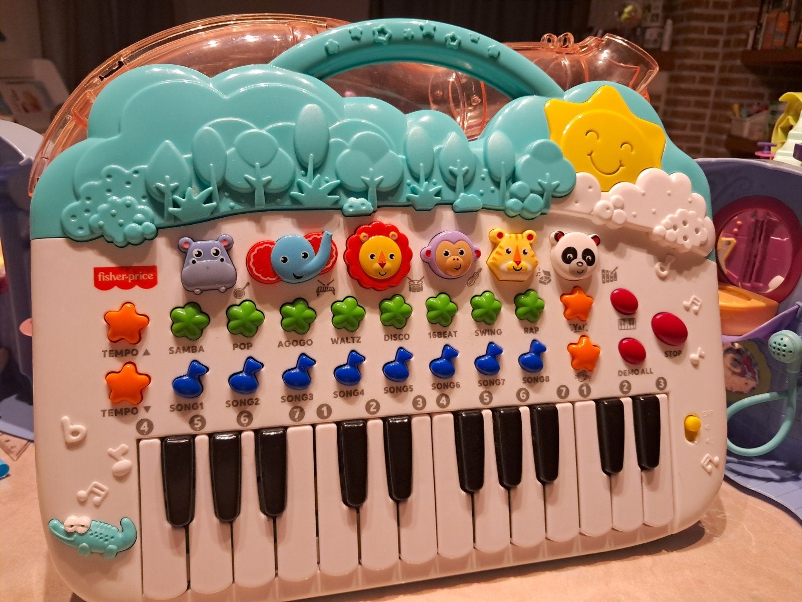 baby piano van fisher price vanaf 9 maanden tot 4j/74cm, Muziek en Instrumenten, Keyboards, Ophalen, Gebruikt