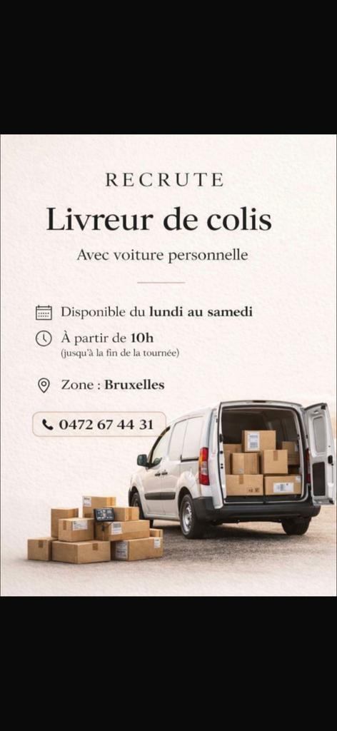 Livreur de colis en véhicule utilitaire