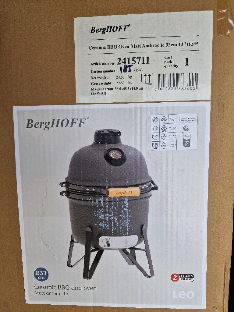 LEO Keramische BBQ oven groen 33cm (nog nieuw verpakt), Tuin en Terras, Ophalen, Nieuw, Berghoff, Met accessoires