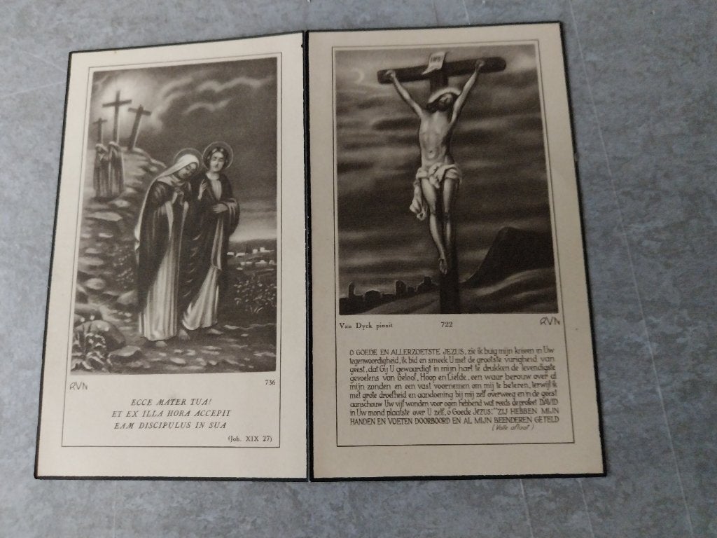Doodsprentje De Witte Van Den Wyngaert Aalst 1954, Ophalen of Verzenden, Rouwkaart