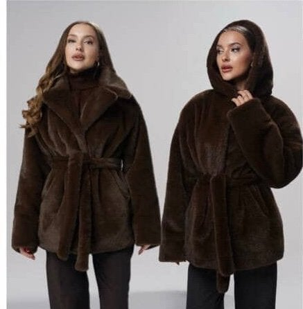 Nieuwe donkerbruine faux fur jas van Oekraïens merk, Kleding | Dames, Ophalen of Verzenden, Nieuw, Maat 34 (XS) of kleiner, Bruin