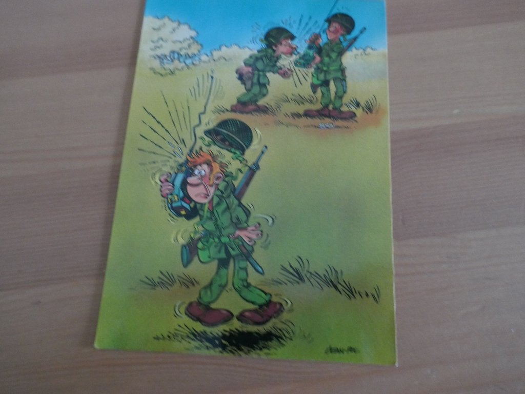 postkaart humor soldaten, Verzamelen, Verzenden, Gelopen