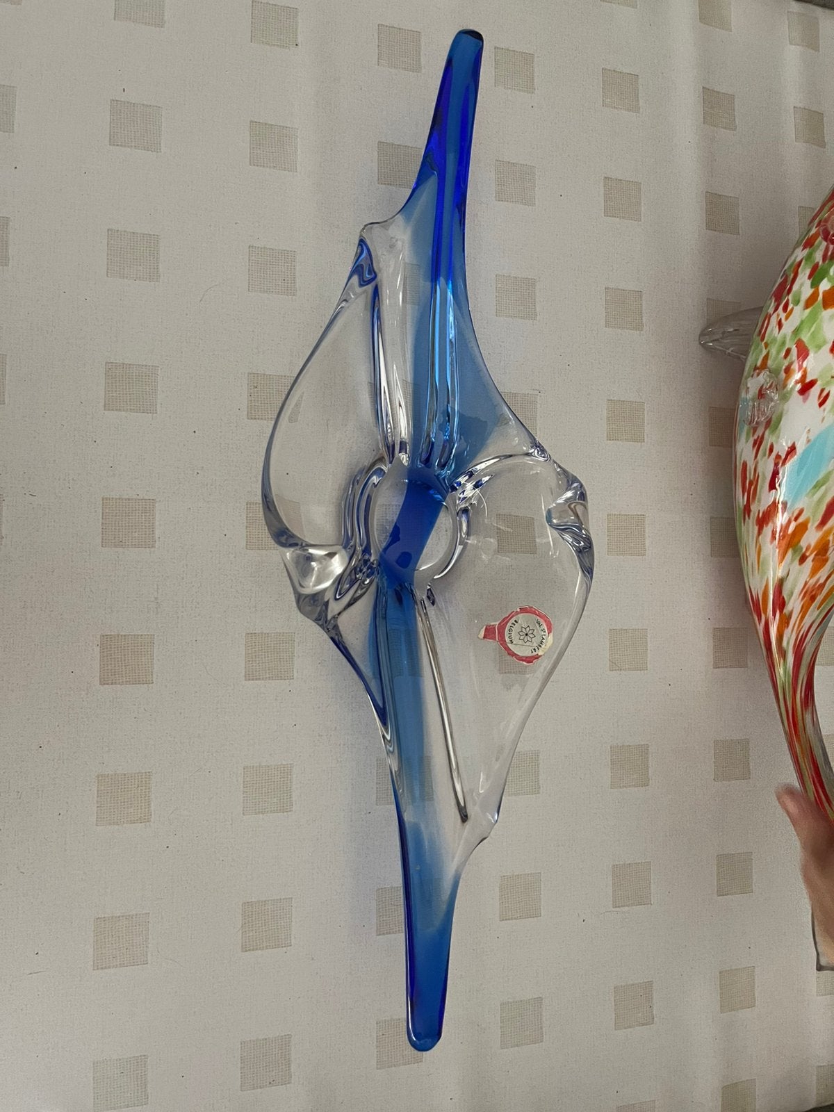 Kristallen fruitschaal van Val-st-Lambert, Antiek en Kunst, Ophalen, Blauw
