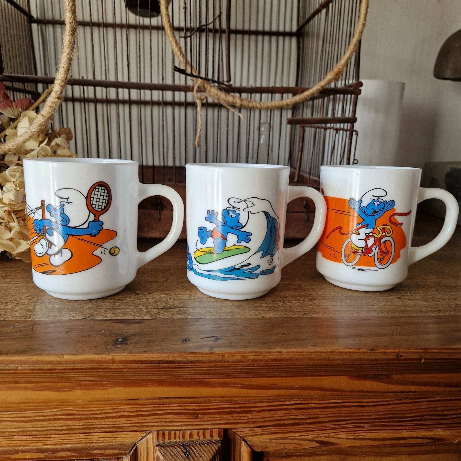 3 mugs schtroumpf, Collections, Enlèvement ou Envoi