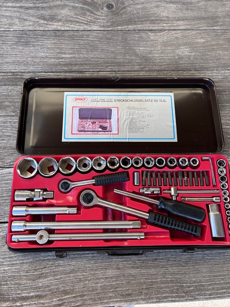 Dopsleutelset 52-delig – Chroom-Vanadium – Metalen koffer, Ophalen, Gebruikt, Overige merken, X
