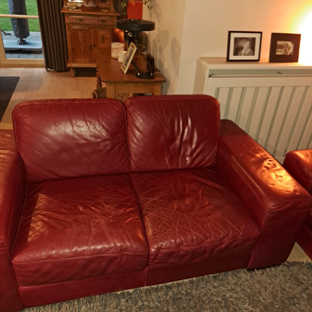 lederen zetels, Ophalen, Gebruikt, Leder natuzzi, Driepersoons