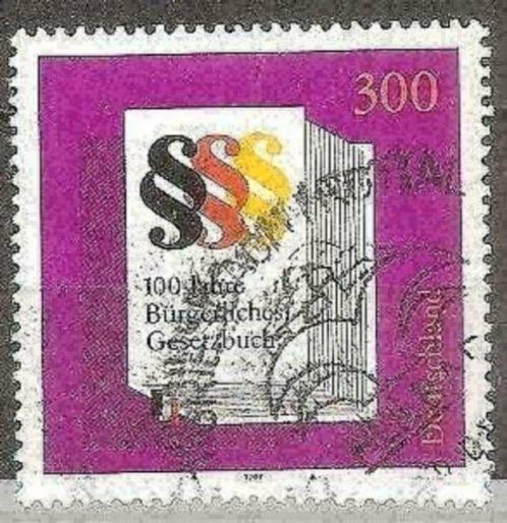 Duitsland 1996 - Yvert 1706 - Burgerlijk Wetboek (ST), Postzegels en Munten, Postzegels | Europa | Duitsland, Gestempeld, Verzenden
