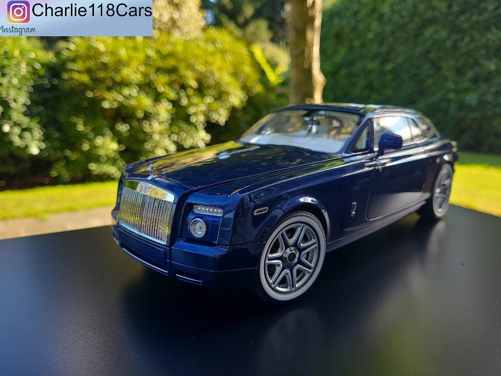 Kyosho 1/18 Rolls-Royce Phantom Coupé Blue Metallic, Hobby en Vrije tijd, Modelauto's | 1:18, Ophalen of Verzenden, Nieuw, Kyosho