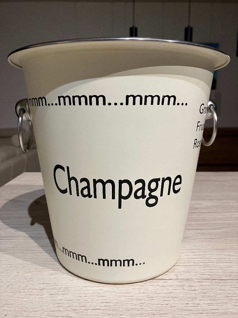 Seau à champagne élégant « mmm... », Collections, Vins, Enlèvement ou Envoi, Utilisé, Champagne