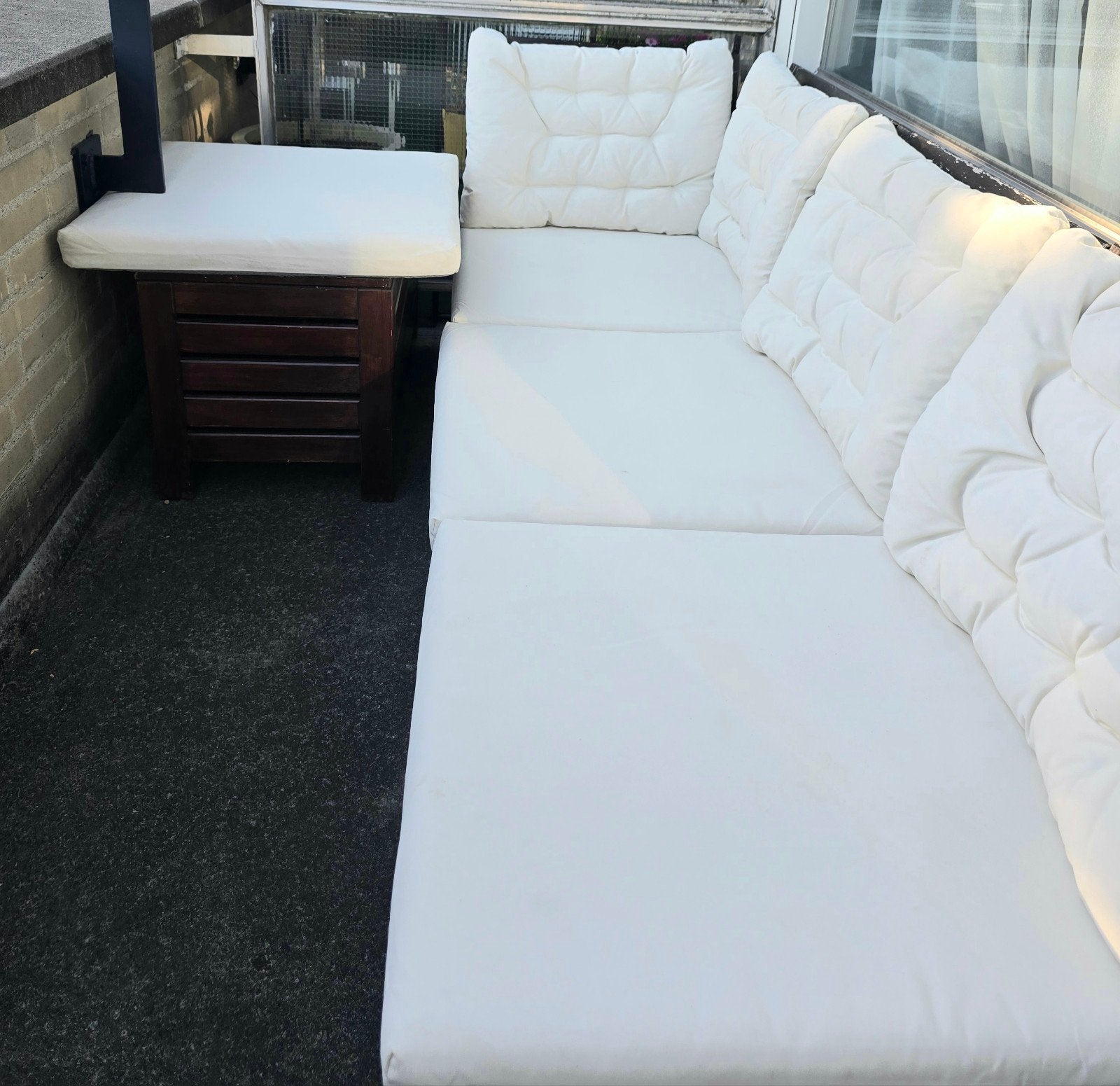 LOUNGESET IKEA NÄMMARÖ ÄPPLARÖ Wit creme tuinmeubel zon lig., Tuin en Terras, Tuinsets en Loungesets, Ophalen, 4 zitplaatsen, Gebruikt
