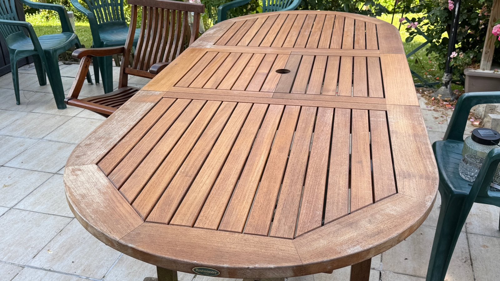 Ensemble de jardin en BOIS  TEAK, Enlèvement, Comme neuf, Bois
