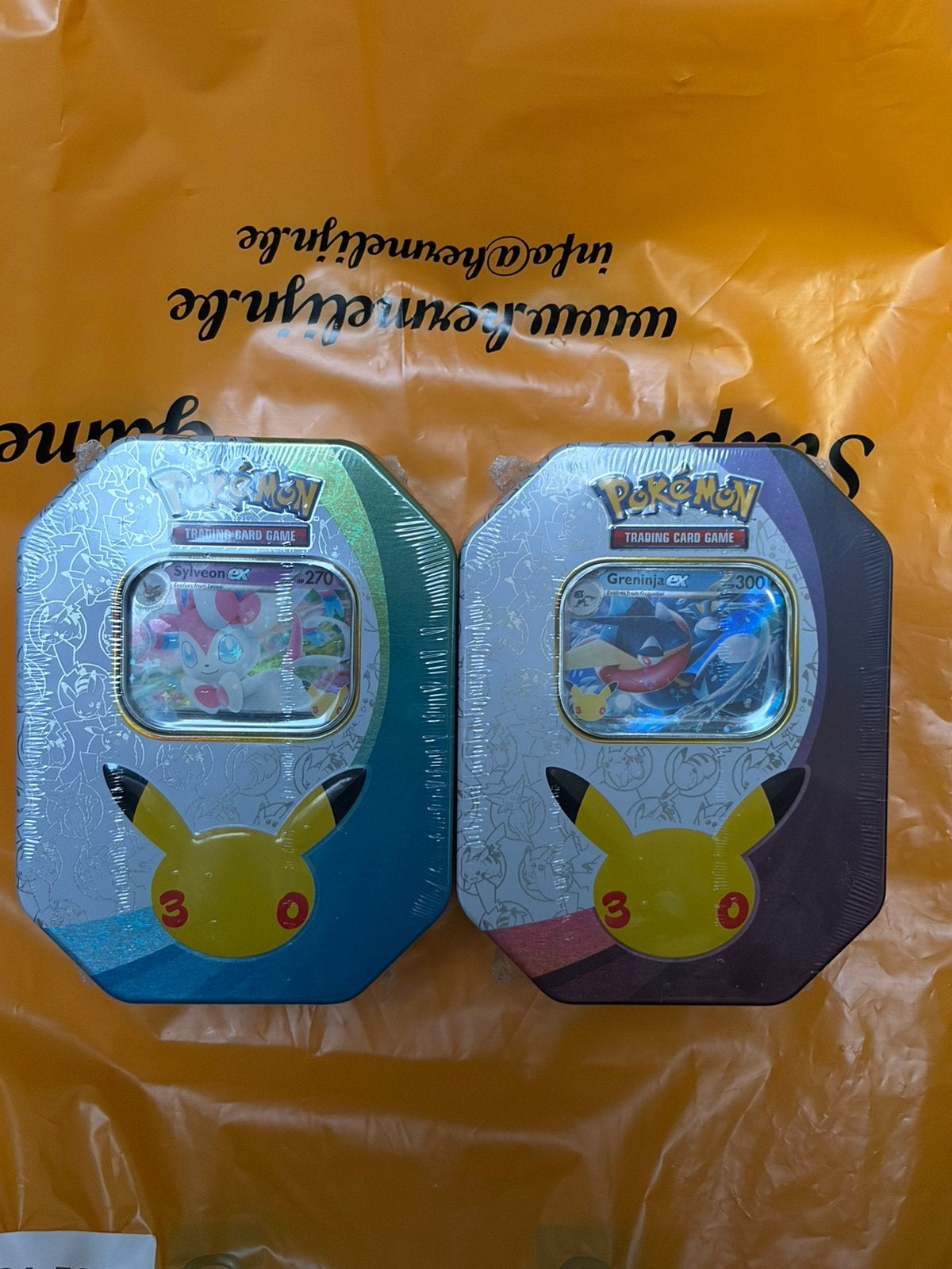 Célébration des 30 ans Pokemon Sylveon/Greninja Ex Tin, Enlèvement, Neuf