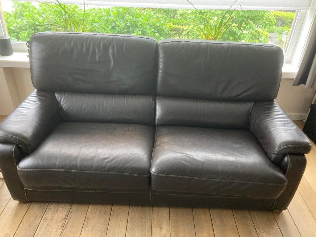 Set chateau d’ax zetels leder donker bruin, Ophalen, Gebruikt
