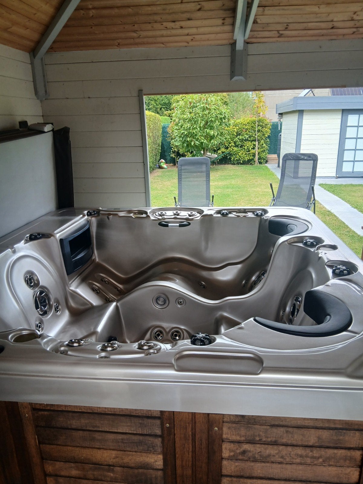 Spa 6 places avec couverture, Enlèvement, Utilisé, Couverture, Fixé
