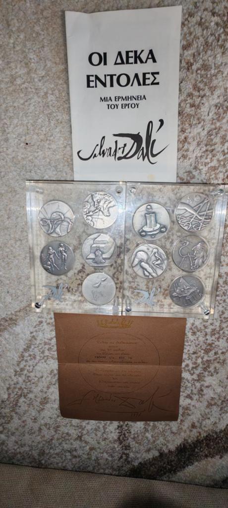 Salvador Dalí-"The10Commandments"Complet Set 10 silver 999%, Ophalen of Verzenden, Zilver