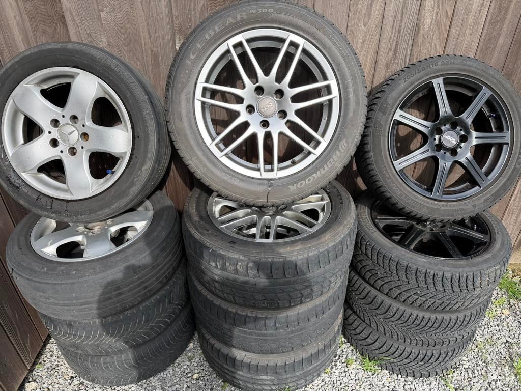 Banden met velgen te koop drie sets audi ,mercedes, vw, Ophalen, Band(en)