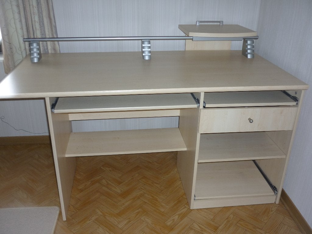 bureau ecru, Maison & Meubles, Bureaux, Bureau d'ordinateur, Comme neuf, Enlèvement, Avec tiroirs
