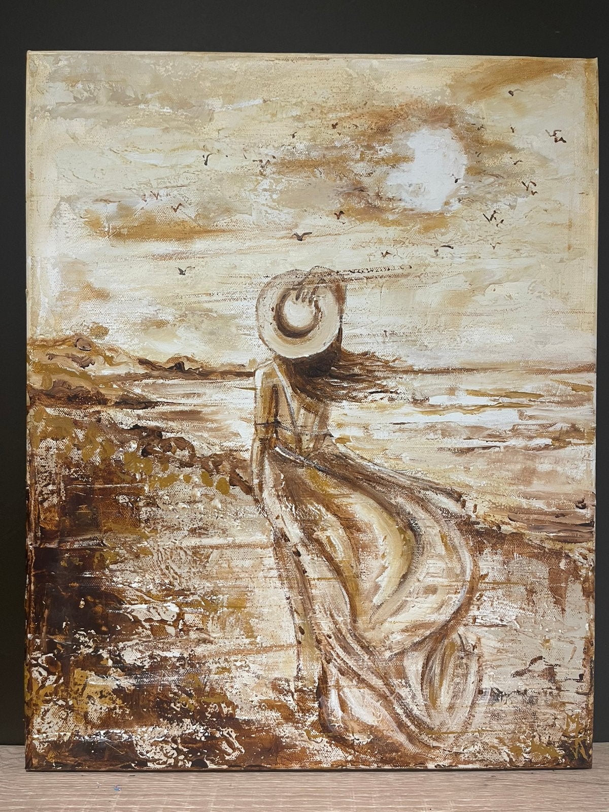 Peinture de mer moderne romantique Mk Art, Antiquités & Art, Enlèvement ou Envoi