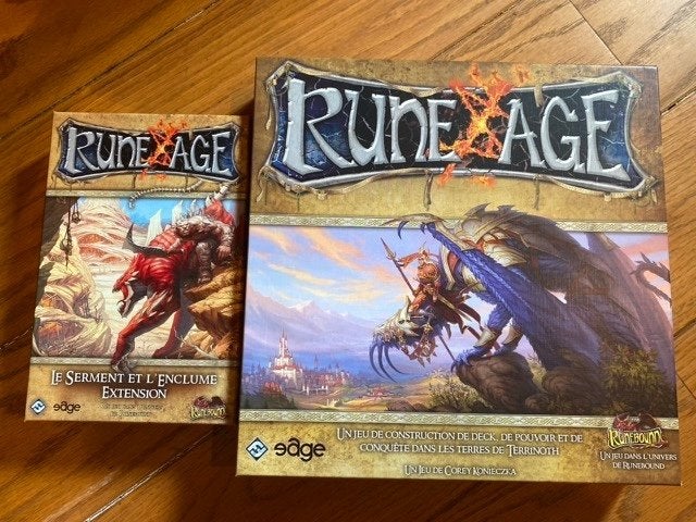 RUNE AGE + LE SERMENT ET L'ENCLUME extension - état neuf VF, Envoi
