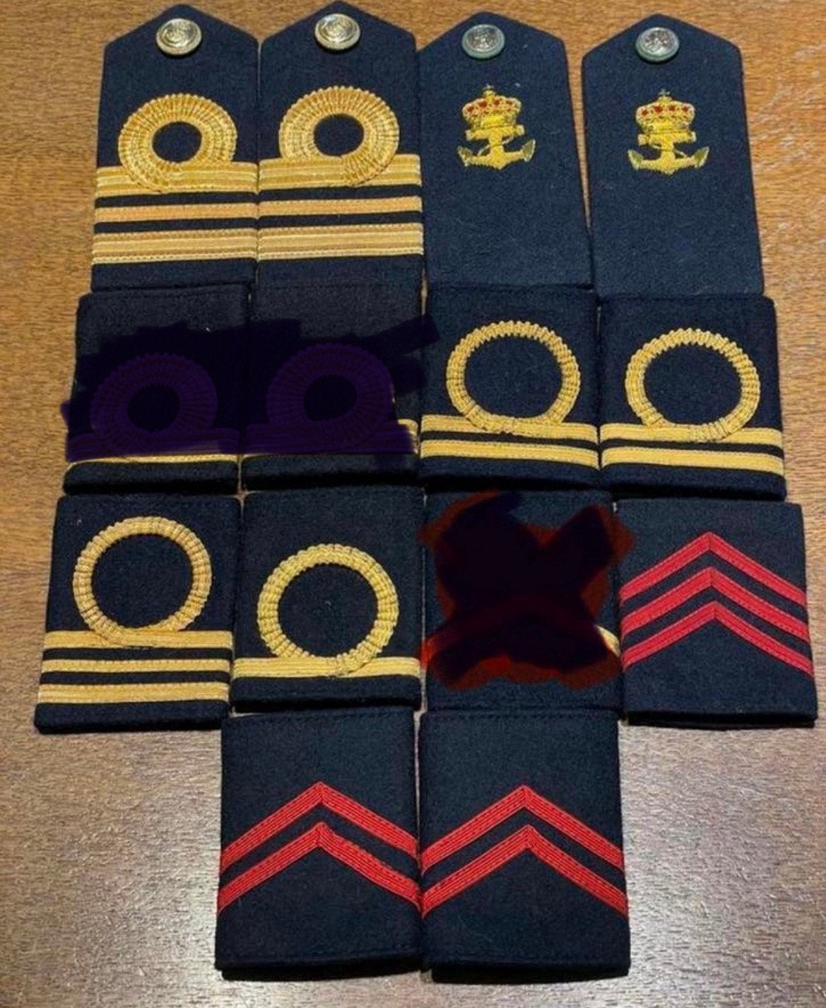 Lot de grades navals offr/offr/offr/men, Collections, Objets militaires | Général, Enlèvement ou Envoi, Marine