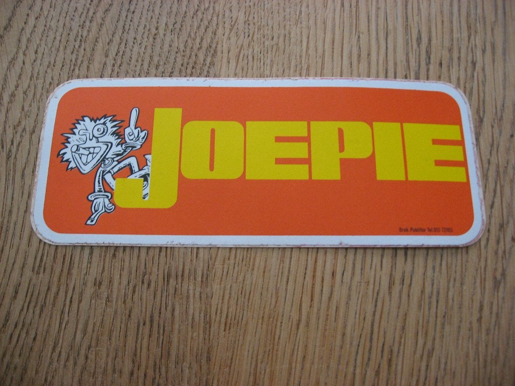 Vintage Sticker Joepie 16 x 6,5 cm, Ophalen of Verzenden, Nieuw, Overige typen