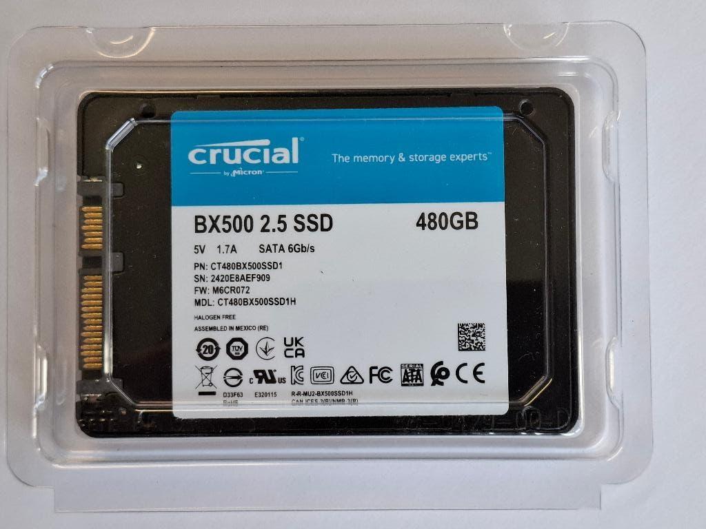 Crucial BX500 2.5 480 Go neuf, Informatique & Logiciels, Disques durs, 480 Go, Interne, Comme neuf, Envoi