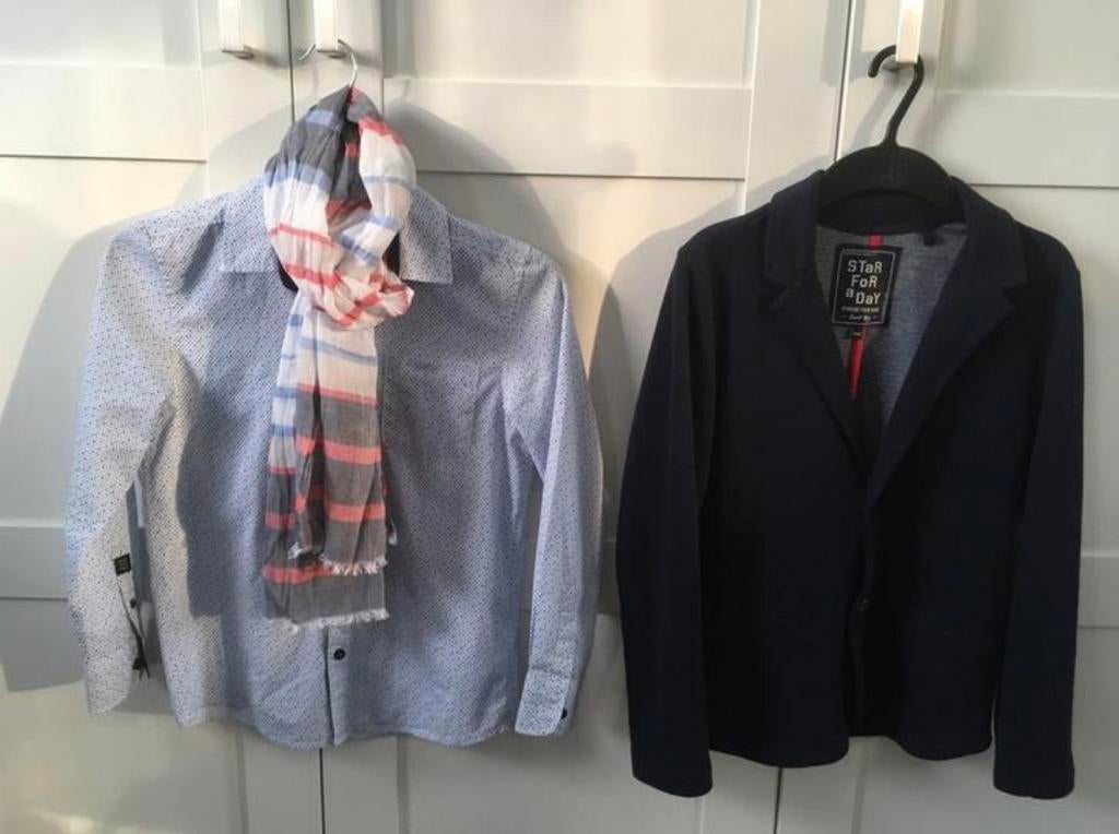 Veston+chemise+foulard garçon taille 10 ans état impeccable, Enlèvement ou Envoi, Neuf, Garçon, Ensemble