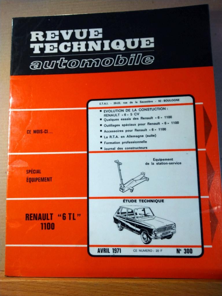 RTA 300 - Renault "6TL" 1100 - avril 1971, Enlèvement ou Envoi