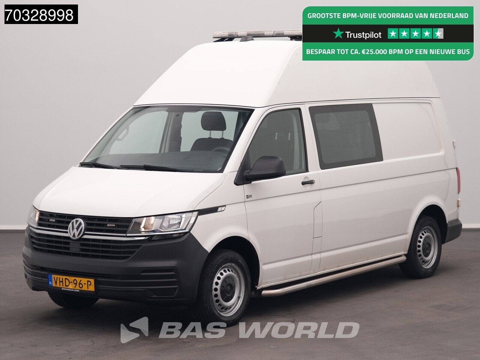 Volkswagen Transporter 150PK Automaat Hoog Dak Dubbel Cabine, Auto's, Bestelwagens en Lichte vracht, Stof, Gebruikt, Volkswagen