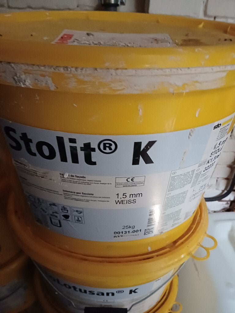Structuur verf 50 euro per emmer 25 klilo, Doe-het-zelf en Bouw, Ophalen, Wit, 20 liter of meer, Verf