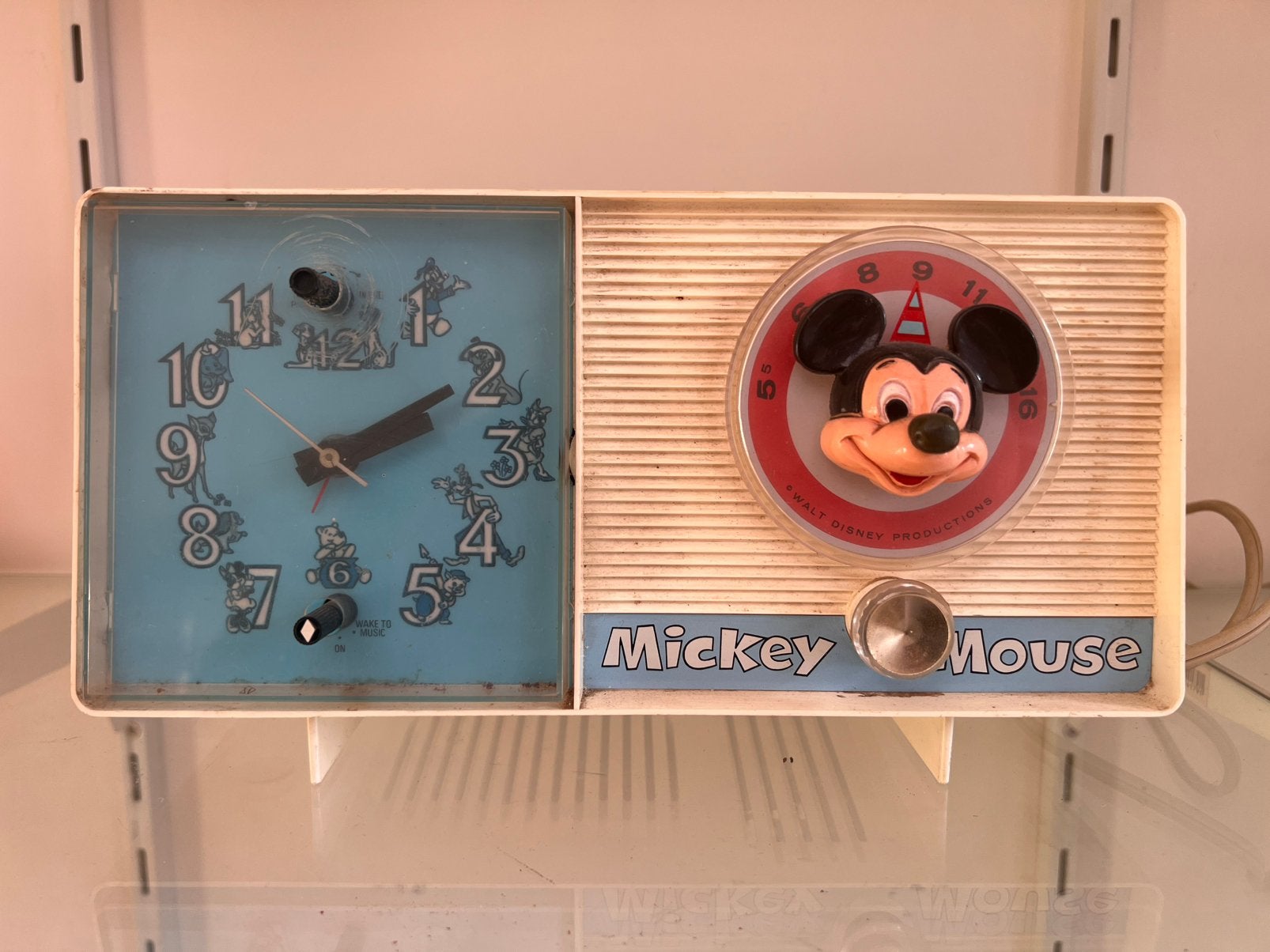 Zeldzame Mickey Mouse Wekker Radio General Electric 1960, Antiek en Kunst, Antiek | Tv's en Audio, Ophalen of Verzenden
