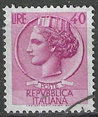 Italie 1955/1960 - Yvert 717A - Munt van Syracus - 40 l (ST), Verzenden, Gestempeld