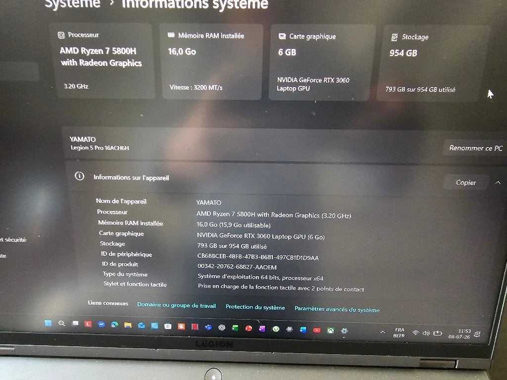 Lenovo Legion 5 Pro, Ophalen, Gebruikt, AMD Ryzen 7, Gaming