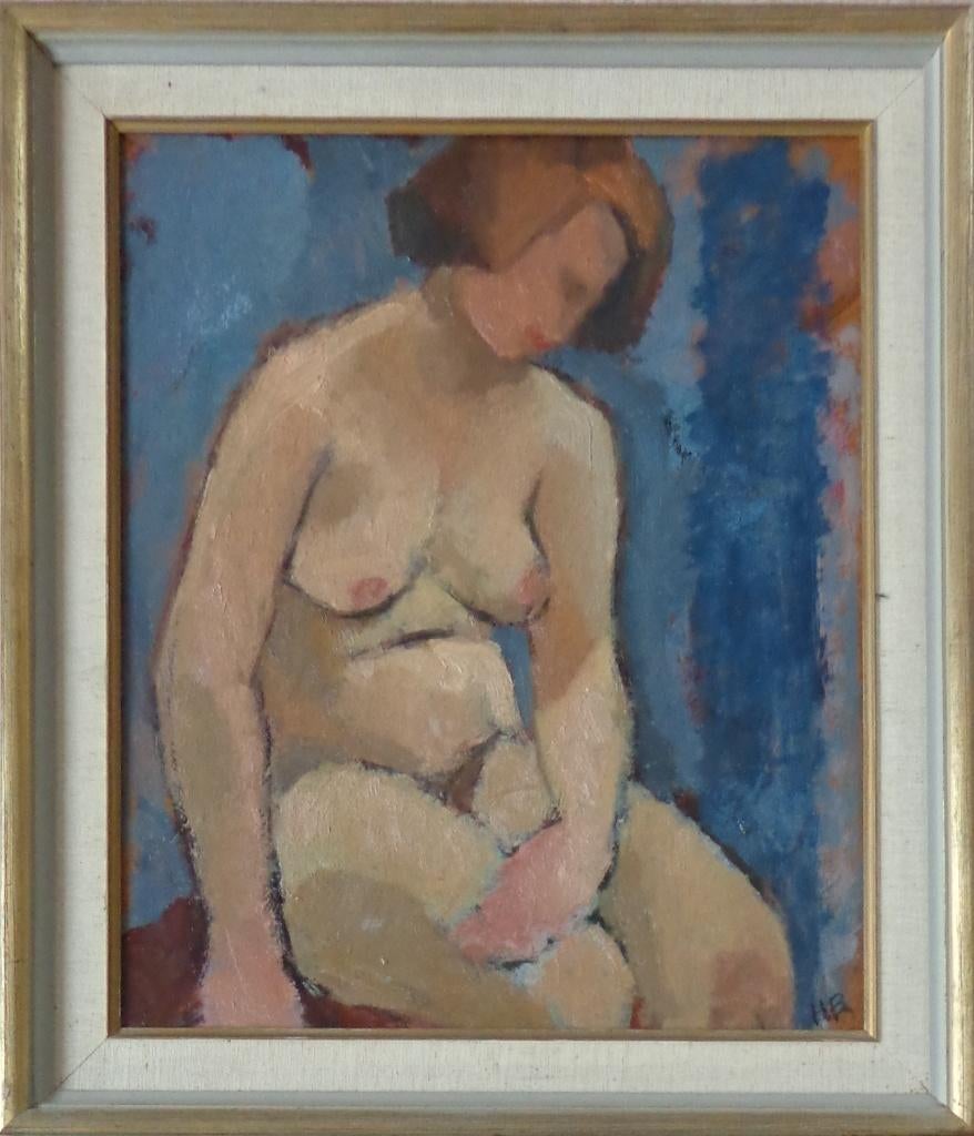 HANNA BRUNDIN / NAAKTE VROUW / OLIEVERF / 67x58cm / KADER, Enlèvement ou Envoi