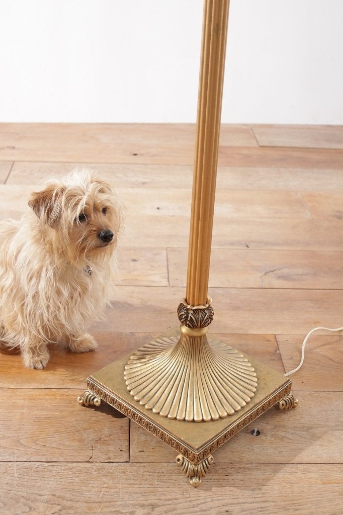 Empire stijl vergulde metalen vloerlamp, jaren 50, Antiek en Kunst, Ophalen