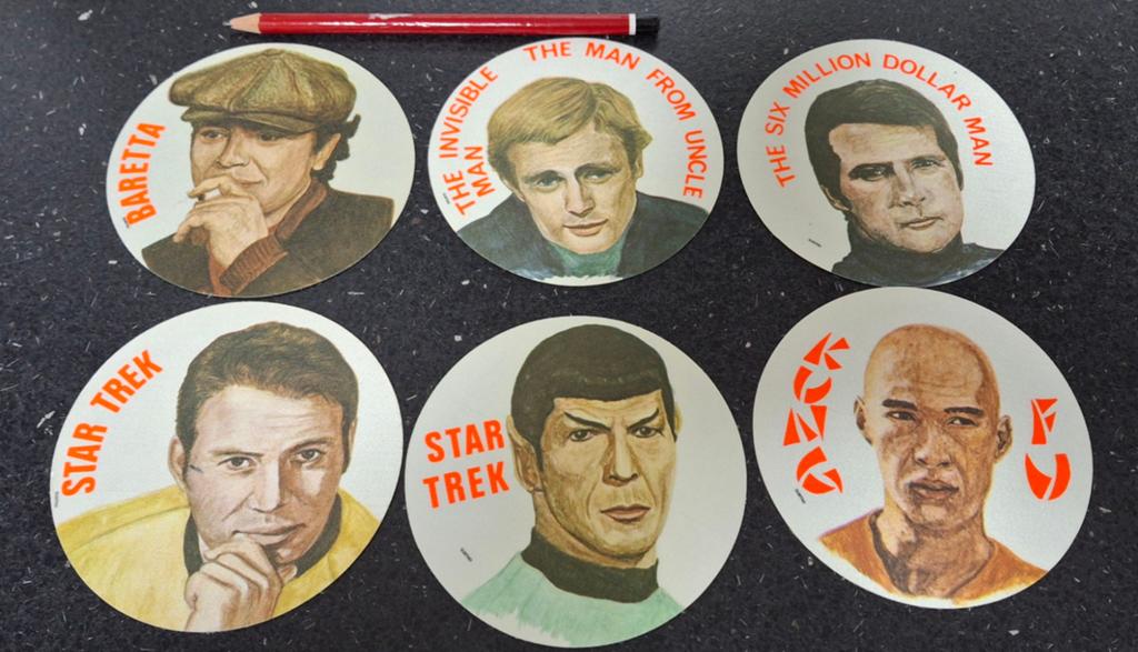 Lot zijden stickers feuilleton Star Trek Kung Fu, Ophalen of Verzenden, Zo goed als nieuw, Film, Tv of Omroep
