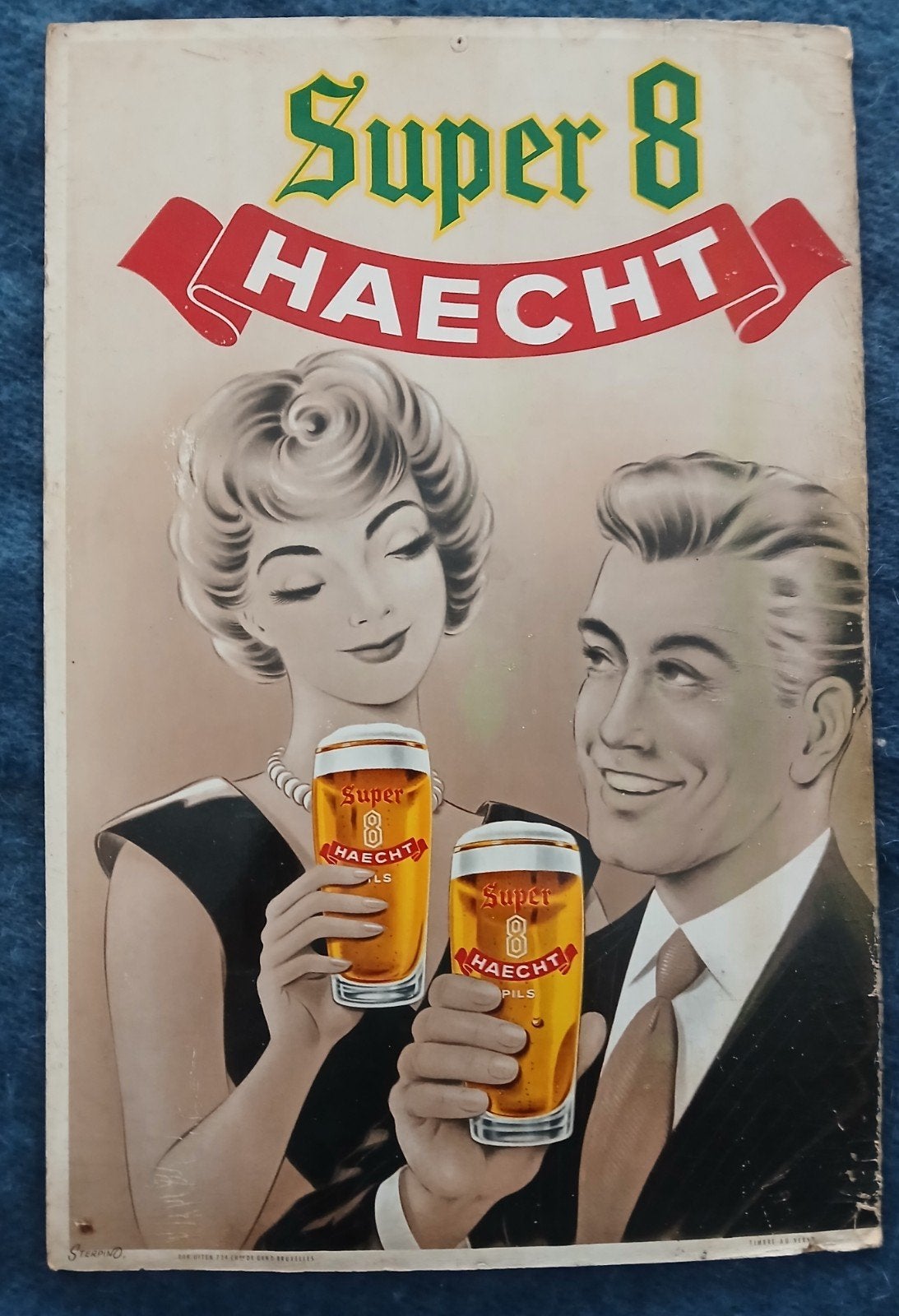 oud reclamebord haecht, Verzamelen, Ophalen of Verzenden, Reclamebord