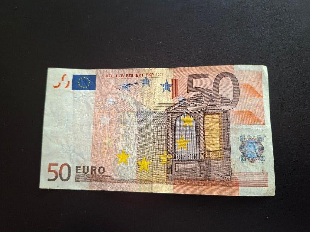 2002 Allemagne 50 euros 1ère série Duisenberg code P003, Envoi, Allemagne, 50 euros, Billets en vrac