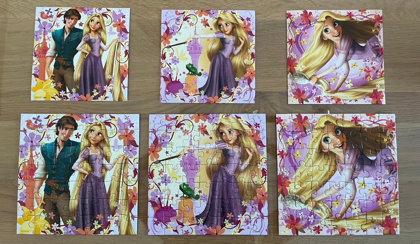 Puzzel Rapunzel 3 in 1 Ravensburger, Ophalen of Verzenden, 10 tot 50 stukjes, Gebruikt, 4 tot 6 jaar