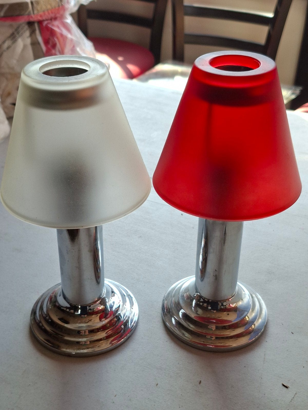 tafellampjes, Rouge, Verre, Enlèvement, Classique