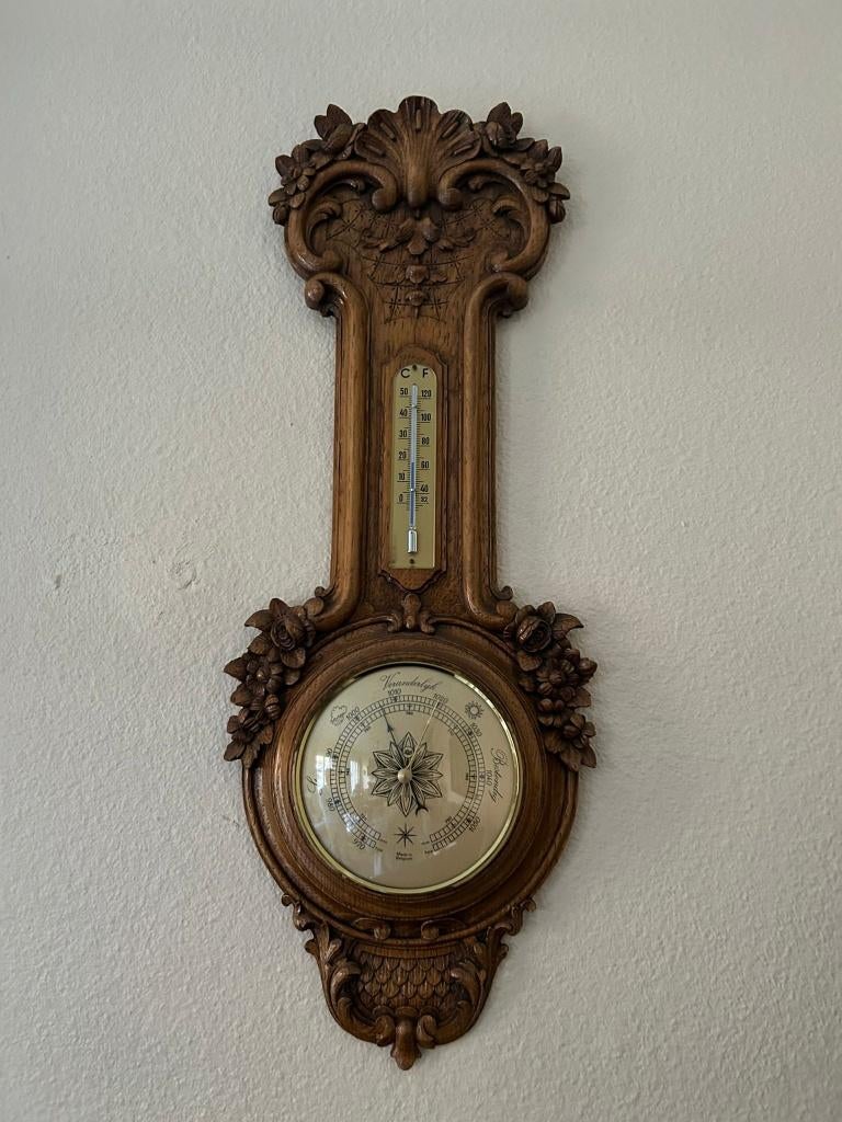vintage barometer + thermometer, Antiek en Kunst, Ophalen
