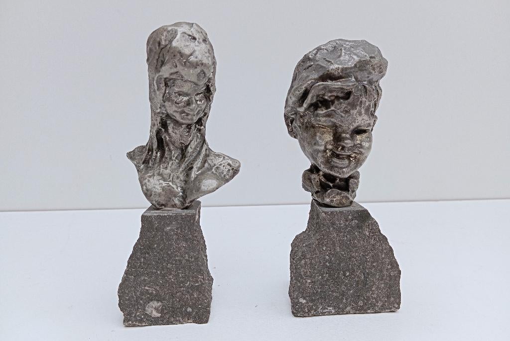ERNEST PATRIS : 2 images réunies pour 35 euros, œuvres d'art, Statue, Enlèvement ou Envoi, Moins de 20 cm, Europe